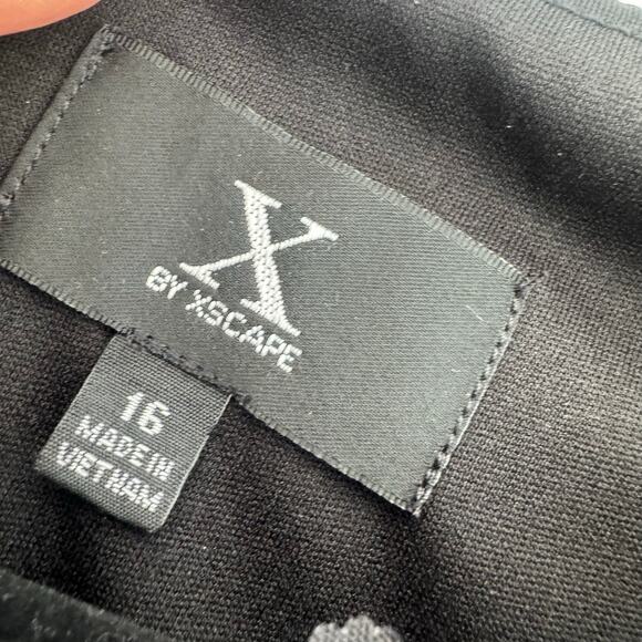 XSCAPE Women's Soutache Lace Long-Sleeve Sheath Dress Black Size 16 Plus NWT - Picture 9 of 12